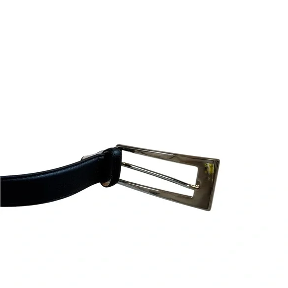 AUERUM No. 19 Black Leather Belt with silver buckle - Picture 3 of 8